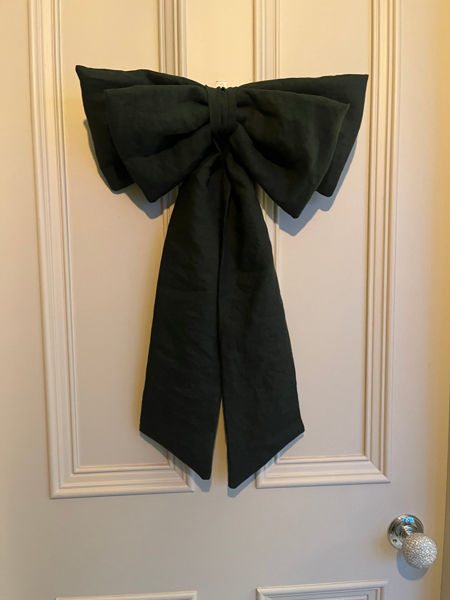 Large Linen Bow (Forest Green)