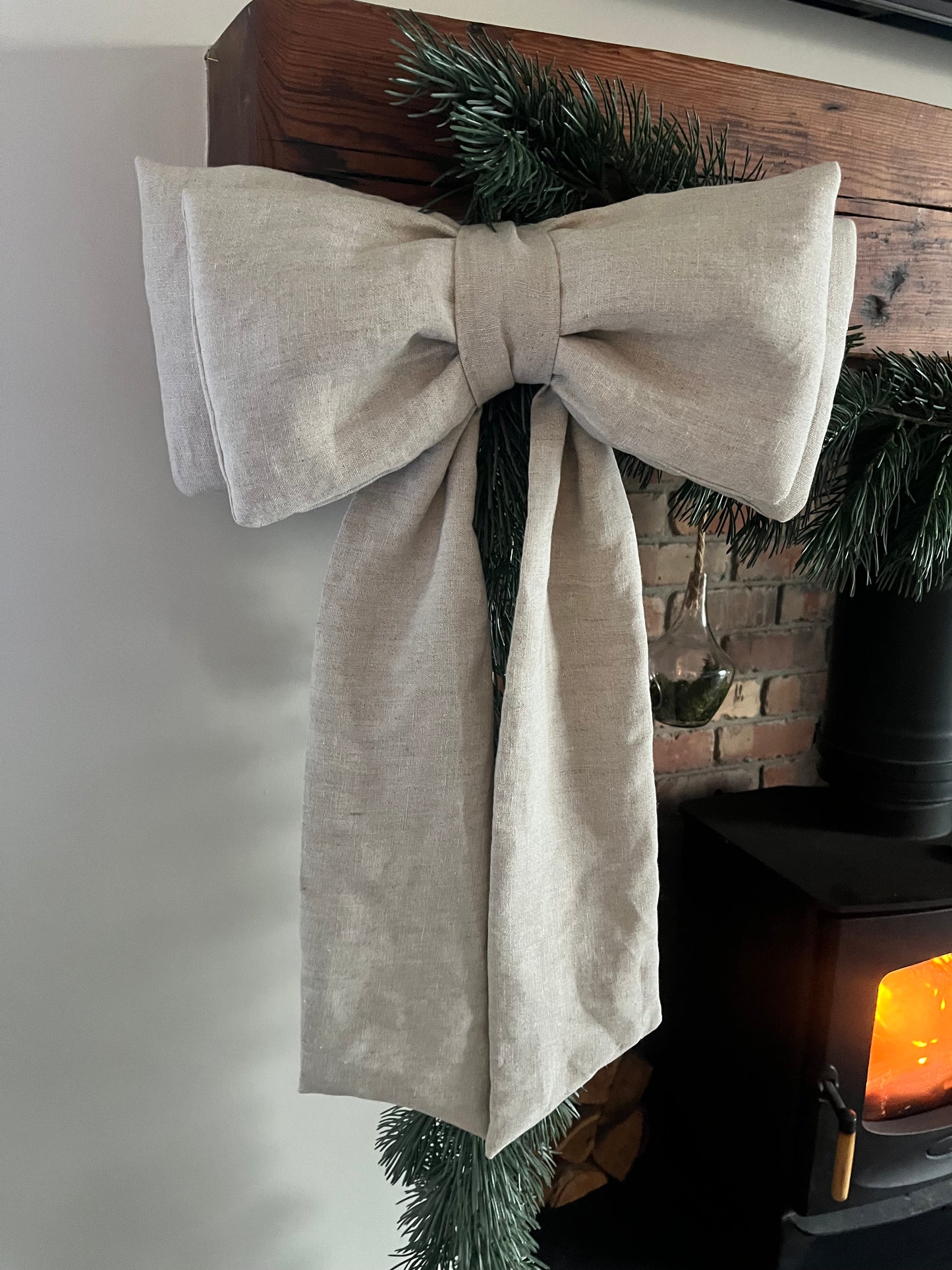 Large Linen Bow (Natural)