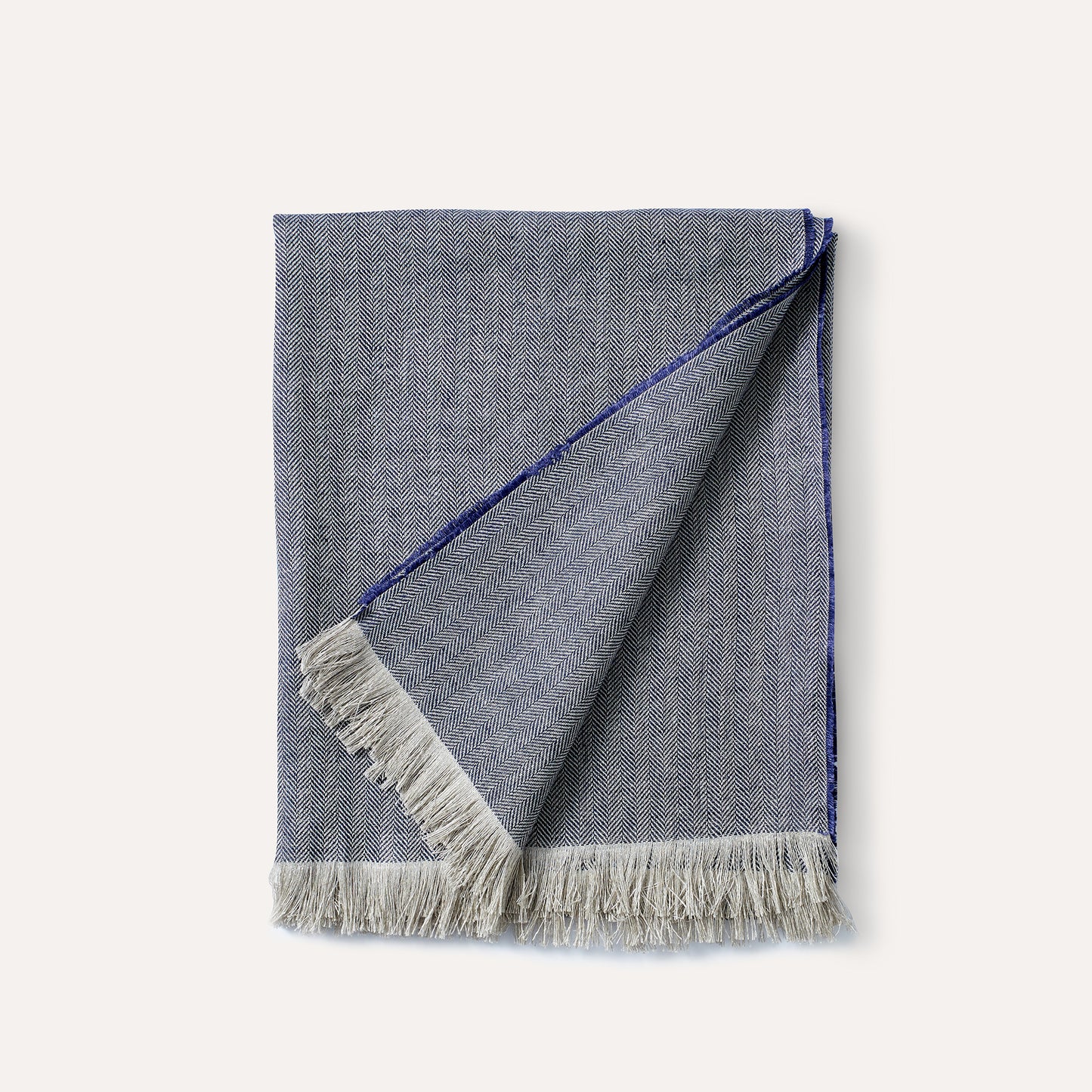 Denim Herringbone Throw